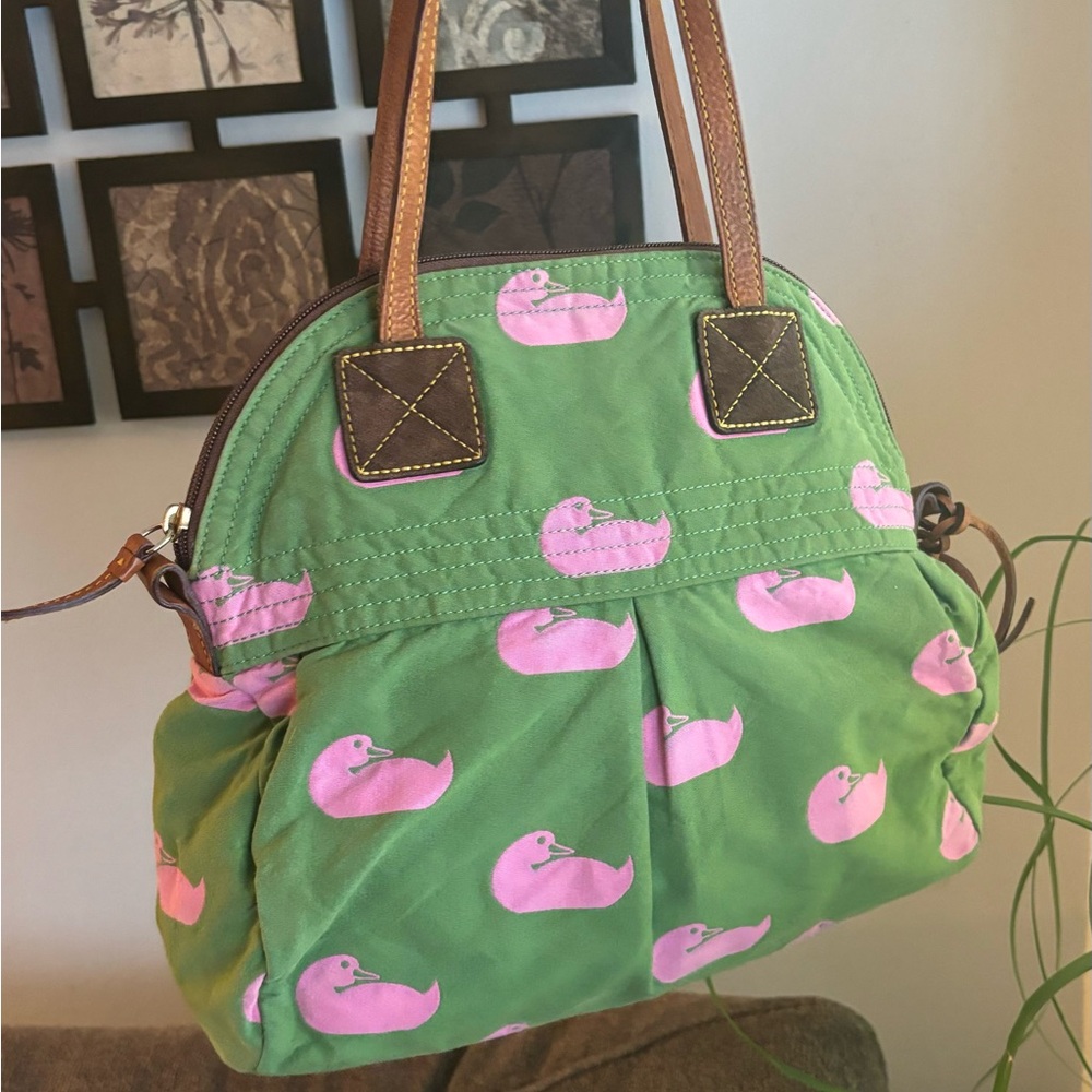 RARE🔥Authentic DOONEY & BOURKE Leather/cotton Duck print Satchel/Shoulder bag - Picture 14 of 16